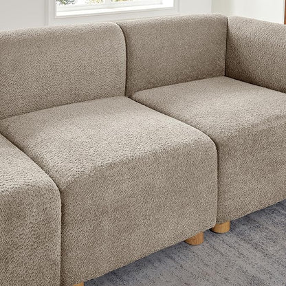 VANOMi Oversized Modular Sectional Sofa, U-Shaped Sectional Couches for Living Room, 6 Seats Modular Sofa with Reversible Chaises, Camel