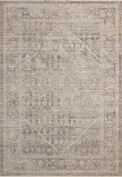 Loloi Chris Loves Julia Ida Collection IDA-06 Slate/Natural 5'-3" x 7'-6", .19" Pile Height, Area Rug