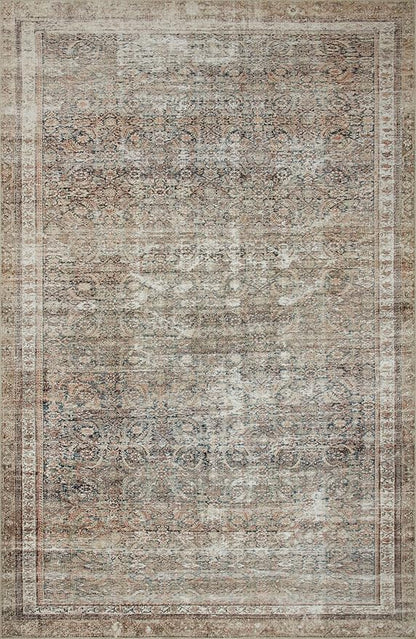 Loloi Chris Loves Julia Jules Collection JUL-09 Ink/Terracotta 3'-6'' x 5'-6'', .13" Pile Height, Accent Rug