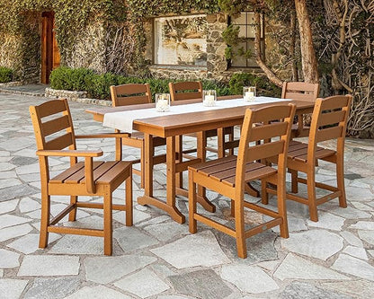 POLYWOOD Lakeside 7-Piece Outdoor Dining Set, Seats 6, HDPE Patio Furniture, Fade-Proof, Sand, Made in USA
