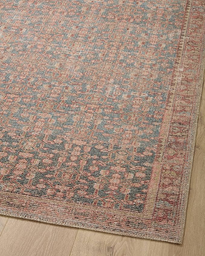 Loloi Angela Rose Aubrey Collection AUB-04 Blue/Terracotta 2'-6" x 9'-6", .19" Pile Height, Runner Rug