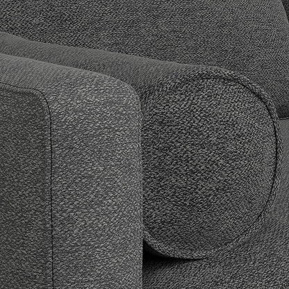 SIMPLIHOME Morrison 72-inch Wide Sofa in Charcoal Grey Woven-Blend Fabric, Handcrafted Mid-Century Modern Loveseat for Living Room or Family Room, Single Bench Cushion, Bolster Pillows