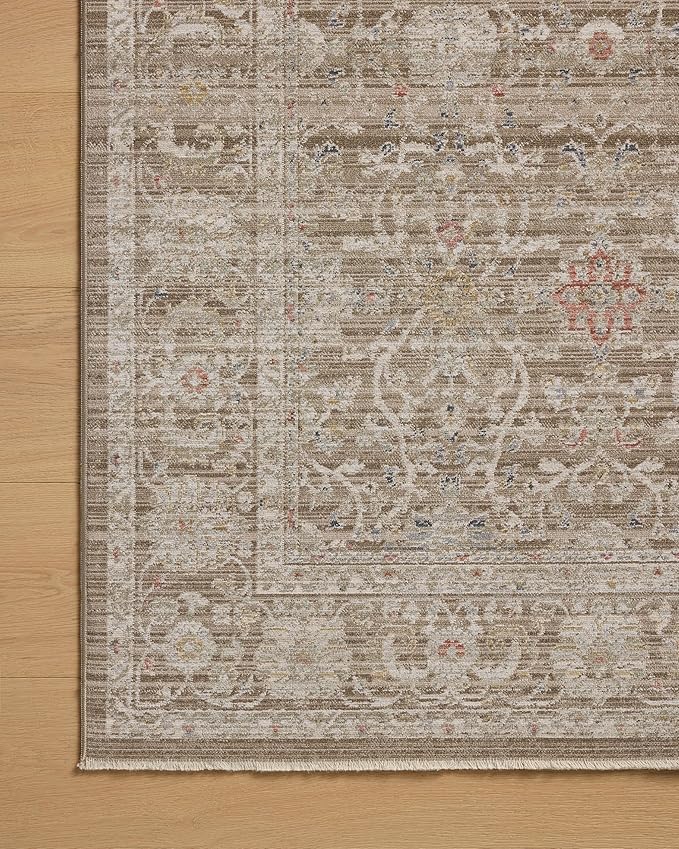 Loloi Chris Loves Julia Ida Collection IDA-03 Bark/Multi 6'-3" x 9'-4", .19" Pile Height, Area Rug