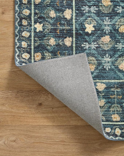 Loloi Rifle Paper Co. Eden Collection EDE-03 Lattice Indigo 8'-6" x 11'-6" Area Rug feat. CloudPile™