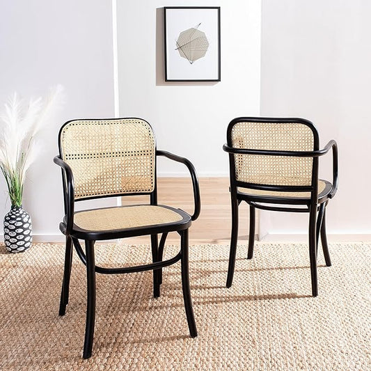 Safavieh Home Keiko White and Natural Cane Dining Chair