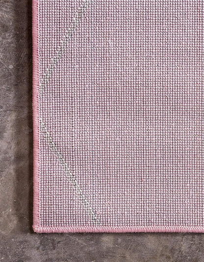 Unique Loom Trellis Frieze Collection Area Rug - Geometric (8' x 11', Light Pink/ Ivory)