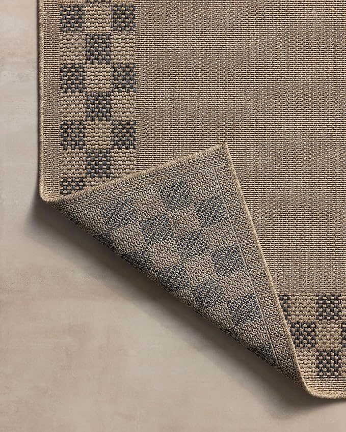 Loloi Chris Loves Julia Providence Collection PRC-01 Natural/Charcoal 9'-2" x 13', .12" Pile Height, Indoor/Outdoor Area Rug