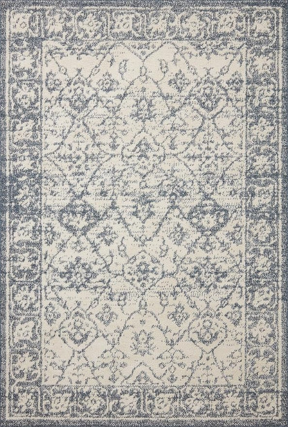 Loloi Magnolia Home by Joanna Gaines Gigi Collection GIG-02 Ivory/Blue 6'-7" x 9'-2" Area Rug