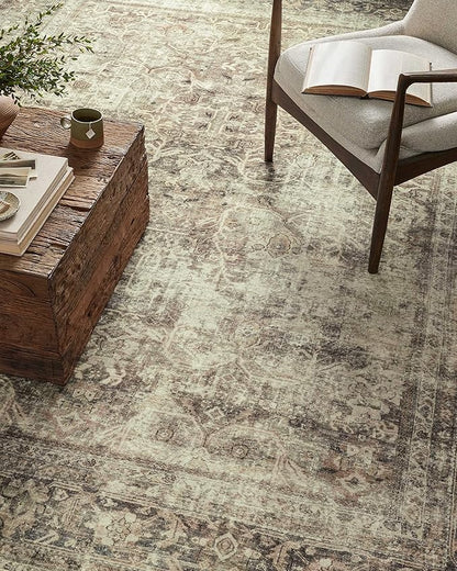 Loloi Magnolia Home by Joanna Gaines Sinclair Collection SIN-01 Pebble/Taupe 2'-3" x 3'-9", .25" Pile Height, Machine Washable, Accent Rug