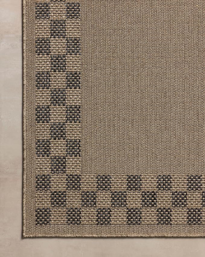Loloi Chris Loves Julia Providence Collection PRC-01 Natural/Charcoal 9'-2" x 13', .12" Pile Height, Indoor/Outdoor Area Rug