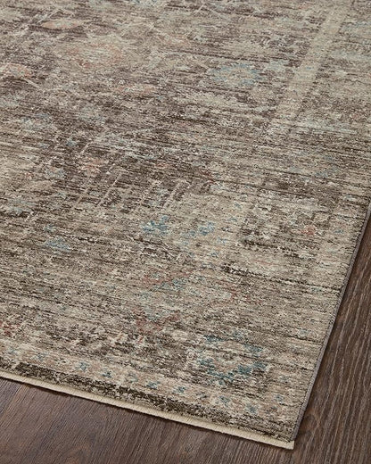 Loloi Magnolia Home by Joanna Gaines Millie Collection MIE-03 Charcoal/Dove 11'-6" x 15'-7", .25" Pile Height, Area Rug