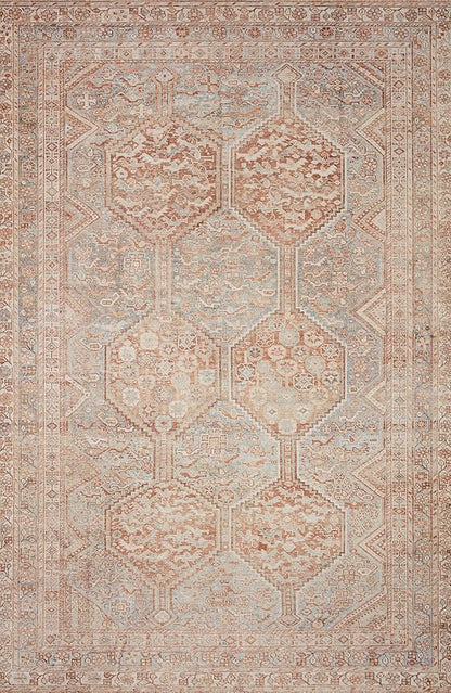 Loloi Chris Loves Julia Jules Collection JUL-04 Tangerine/Mist 3'-6'' x 5'-6'', .13" Pile Height, Accent Rug
