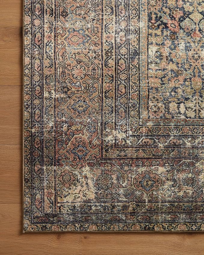 Loloi Amber Lewis Morgan Collection MOG-03 Denim/Multi 2'-3" x 7'-6" 38" Thick Runner Rug feat. CloudPile, Neutral, Room Décor, Vintage Inspired, Livingroom, Bedroom, Dining Area