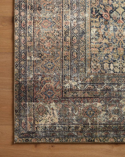 Loloi Amber Lewis Morgan Collection MOG-03 Denim/Multi 8'-3" x 11'-3" 38" Thick Area Rug feat. CloudPile, Neutral, Room Décor, Vintage Inspired, Livingroom, Bedroom, Dining Area