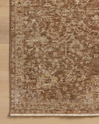 Loloi Magnolia Home by Joanna Gaines Junie Collection JUE-01 Clay/Natural 7'-10" x 10'-2", .38" Pile Height, Area Rug