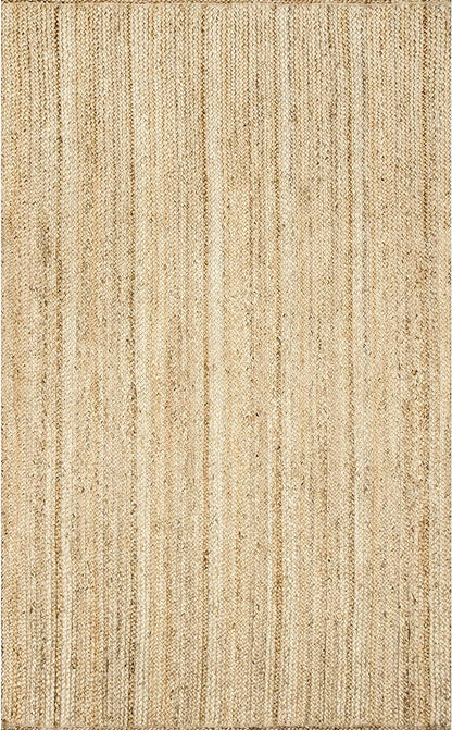 nuLOOM 5x8 Rigo Jute Hand Woven Area Rug, Natural, Solid Farmhouse Design, Natural Fiber, For Bedroom, Living Room, Dining Room, Hallway, Office, Kitchen, Entryway