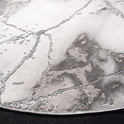 SAFAVIEH Craft Collection 4' Round Grey / Silver CFT877G Modern Abstract Non-Shedding Dining Room Entryway Foyer Living Room Bedroom Area Rug