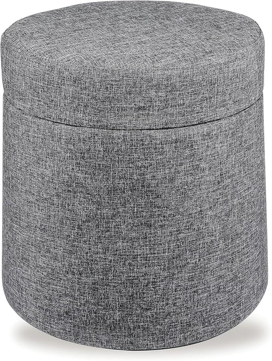 Seville Classics Cushioned Fabric Ottoman Hidden Storage Chest Footrest Chair, Padded Seat for Bedroom, Dorm, Loft, Living Room, Entryway, Hallway, Modern Gray, 15.6" Wobble