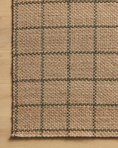 Loloi Chris Loves Julia Fletcher Collection FLE-01 Natural/Olive 3'-6" x 5'-6", .37" Pile Height, Accent Rug