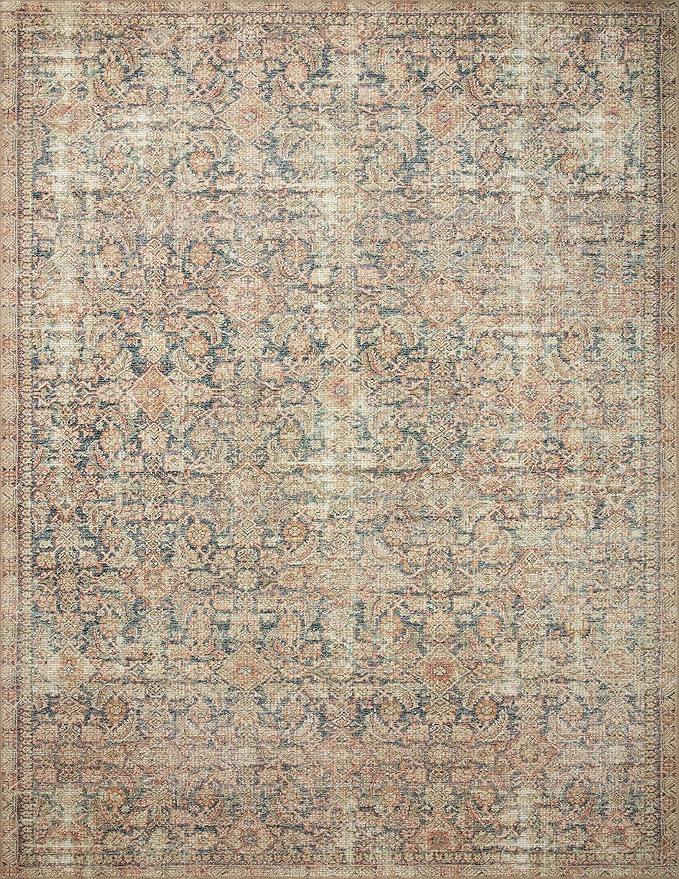 Loloi Angela Rose Aubrey Collection AUB-01 Navy/Multi 5'-0" x 7'-0", .19" Pile Height, Area Rug
