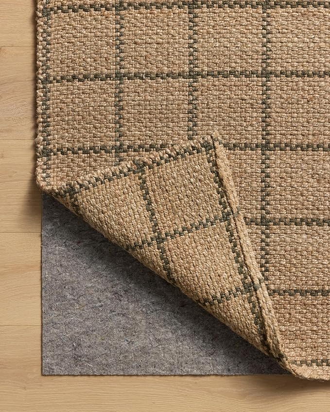 Loloi Chris Loves Julia Fletcher Collection FLE-01 Natural/Olive 2'-6" x 7'-6", .37" Pile Height, Runner Rug