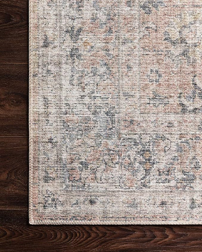 Loloi Skye Collection SKY-01 Blush/Grey 7' x 9' Oval Area Rug
