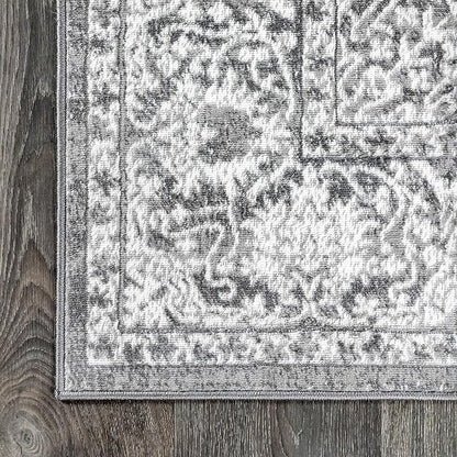 JONATHAN Y Modern Vintage Medallion Light Gray Indoor Area Rug, 3x5, Country, Floral, Easy-Cleaning for Living Room, Bedroom, Kitchen, Pet Friendly, Non-Shedding (MDP100A-3)