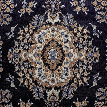 Home Dynamix Premium Sakarya Traditional Medallion Border Area Rug, Navy Blue, 3'7"x5'2" Rectangle