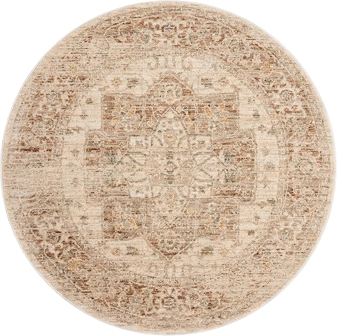 Loloi Magnolia Home by Joanna Gaines Junie Collection JUE-04 Natural/Clay 6'-7" x 9'-10", .38" Pile Height, Area Rug