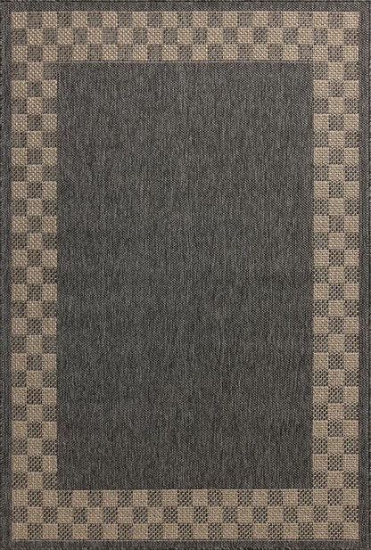 Loloi Chris Loves Julia Providence Collection PRC-01 Charcoal/Natural 5' x 7'-7", .12" Pile Height, Indoor/Outdoor Area Rug