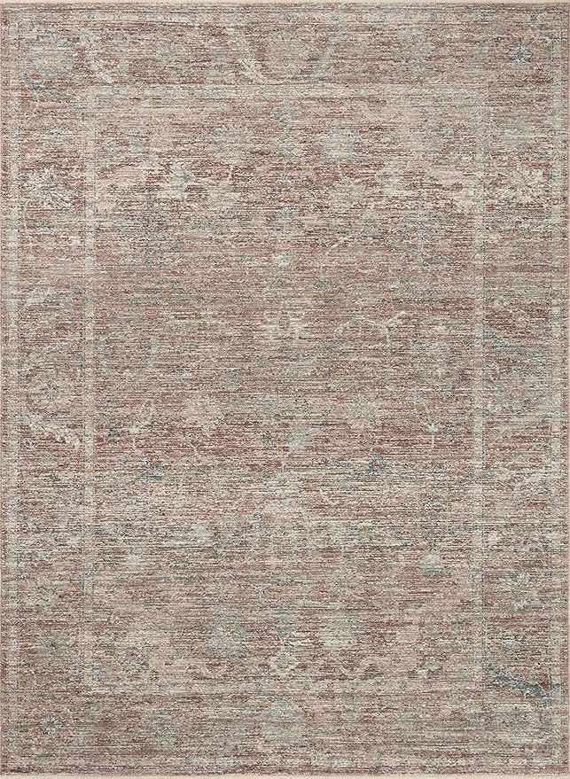 Loloi Magnolia Home by Joanna Gaines Millie Collection MIE-04 Brick/Fog 7'-10" x 10', .25" Pile Height, Area Rug