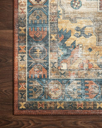 Loloi II Skye Collection SKY-07 Terracotta/Sky 3'-6" x 5'-6" Accent Rug