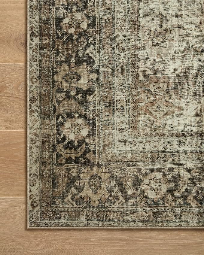 Loloi Magnolia Home by Joanna Gaines Sinclair Collection SIN-01 Pebble/Taupe 2'-3" x 3'-9", .25" Pile Height, Machine Washable, Accent Rug