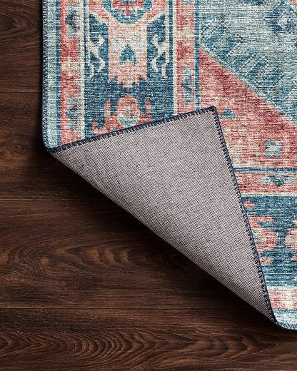 Loloi Skye Collection SKY-03 Turquoise/Terracotta 2'-6" x 12'-0" Runner Rug