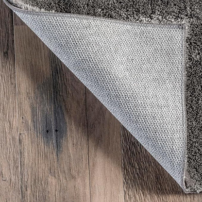 nuLOOM 3' x 5' Cozy Plush Area Rug, Machine Washable, Non-Slip, Soft Fluffy Shag Carpet for Living Room Bedroom Kids Room Nursery Home Decor, Loni Grey