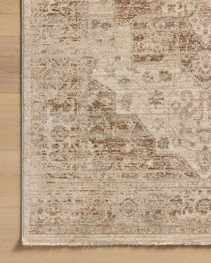 Loloi Magnolia Home by Joanna Gaines Junie Collection JUE-04 Natural/Clay 7'-10" x 10'-2", .38" Pile Height, Area Rug