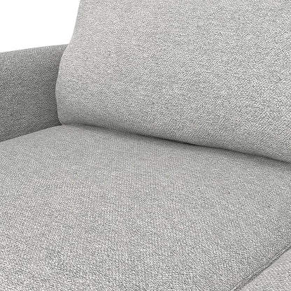 SIMPLIHOME Livingston 90-inch Wide Sofa in Mist Grey Woven-Blend Fabric, Handcrafted Mid-Century Modern Oversized 3-Seater Couch Sofa for Living Room or Family Room, Solid Wood Frame