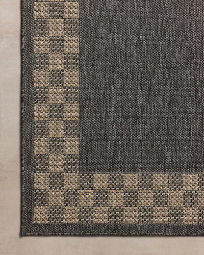Loloi Chris Loves Julia Providence Collection PRC-01 Charcoal/Natural 8'-6" x 12', .12" Pile Height, Indoor/Outdoor Area Rug