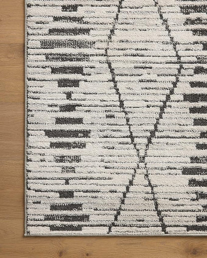 Loloi Kamala Collection KAM-02 Charcoal/Dove 5'-3" x 7'-9" Area Rug