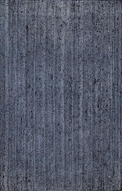 nuLOOM 5x8 Rigo Jute Hand Woven Area Rug, Navy, Solid Farmhouse Design, Natural Fiber, For Bedroom, Living Room, Dining Room, Hallway, Office, Kitchen, Entryway