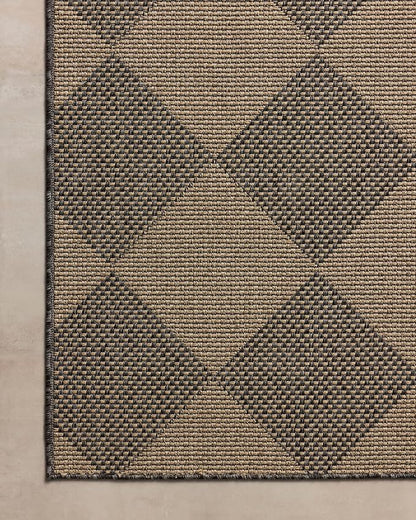 Loloi Chris Loves Julia Providence Collection PRC-04 Graphite/Sand 2'-3" x 7'-7", .12" Pile Height, Indoor/Outdoor Runner Rug
