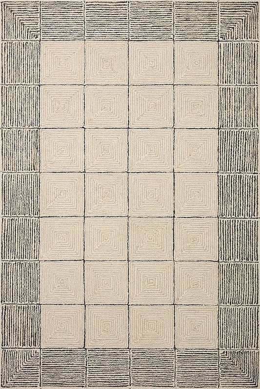 Loloi Chris Loves Julia Francis Collection FRA-02 Cream/Black 2'-6" x 7'-6" Runner Rug