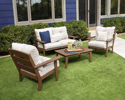 POLYWOOD® Lakeside Deep Seating Set, Green/Weathered Tweed