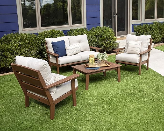 POLYWOOD® Lakeside Deep Seating Set, Black/Grey Mist