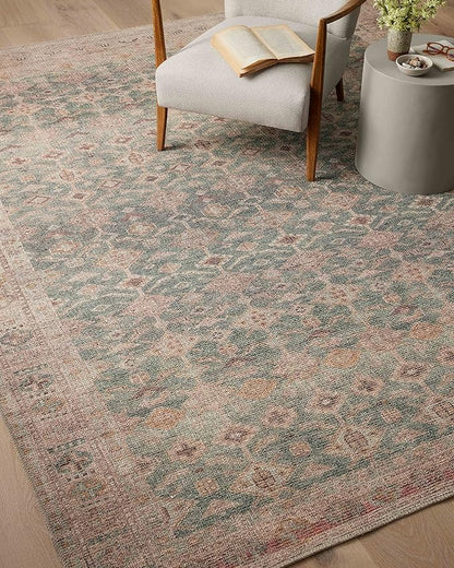 Loloi Angela Rose Aubrey Collection AUB-02 Aqua/Sand 8'-3" x 11'-3", .19" Pile Height, Area Rug