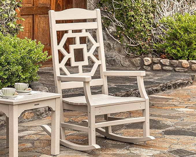Martha Stewart by POLYWOOD® Chinoiserie 3-Piece Rocking Chair Set in Green