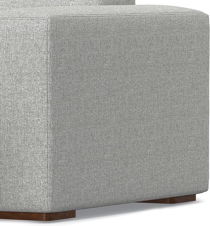 SIMPLIHOME Rex Right-Facing Modular Sectional Sofa in 100% Recycled Polyester Tightly Woven Performance Fabric, Pale Grey, 102-inches Wide, 4-Seater L-Shaped Couch with Right Chaise for Living Room