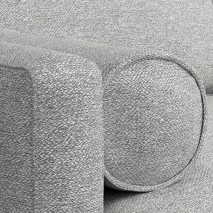 SIMPLIHOME Morrison Mid-Century Modern 72 inch Wide Sofa with Ottoman Set in Mist Grey Tightly Woven Performance Fabric for the Living Room and Family Room