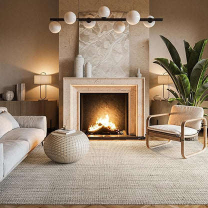 nuLOOM Ashli Solid Farmhouse Jute Area Rug, 4x6, Off-white