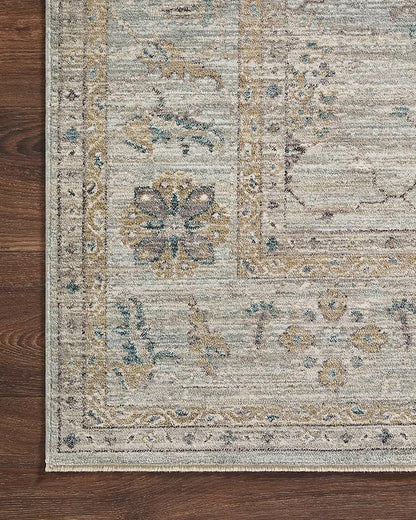Loloi Magnolia Home by Joanna Gaines Millie Collection MIE-02 Sky/Gold 2'-7" x 14', .25" Pile Height, Runner Rug